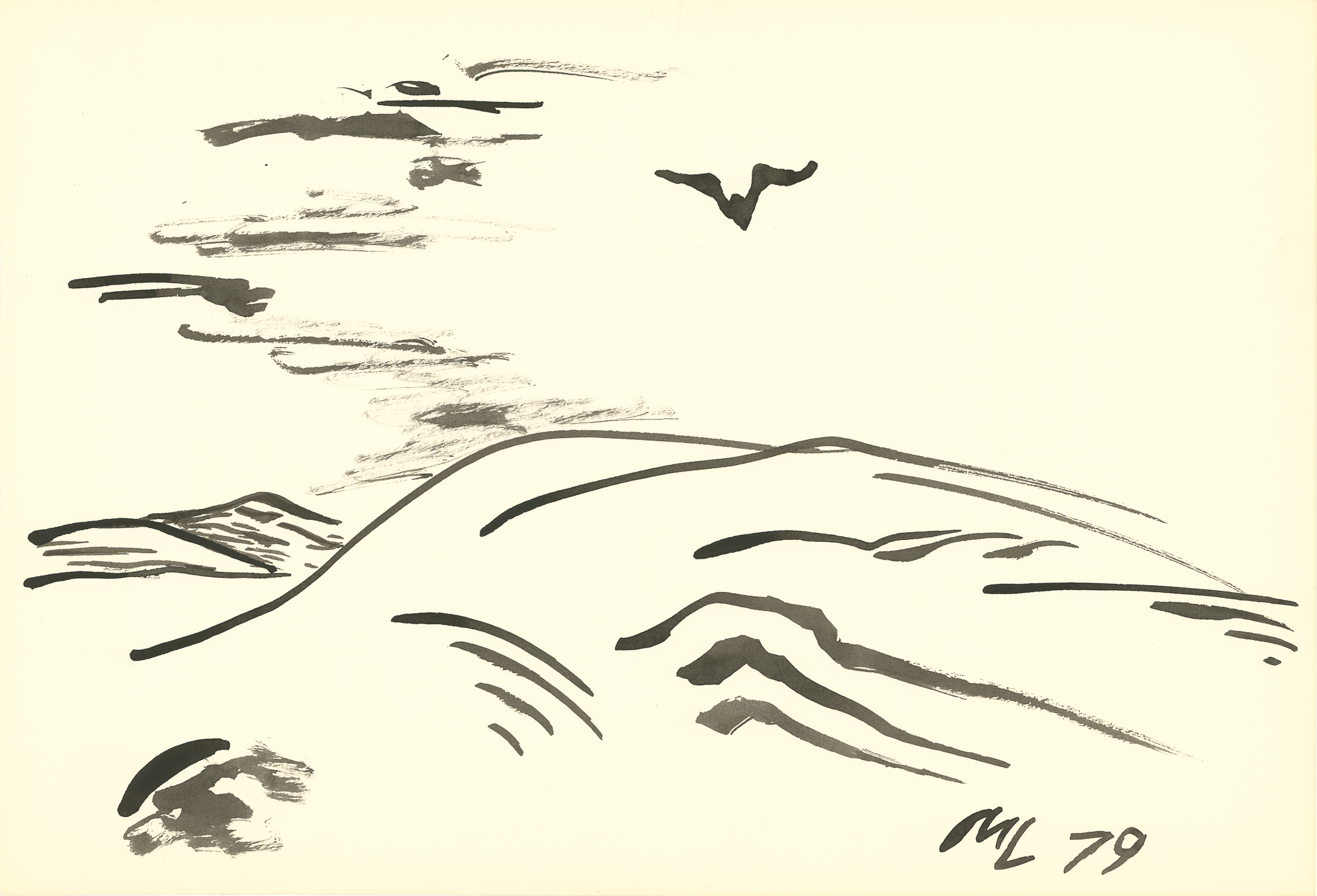 <i>Untitled</i><br>Ink on paper<br>12 X 18 Inches<br>May - 1979<br>