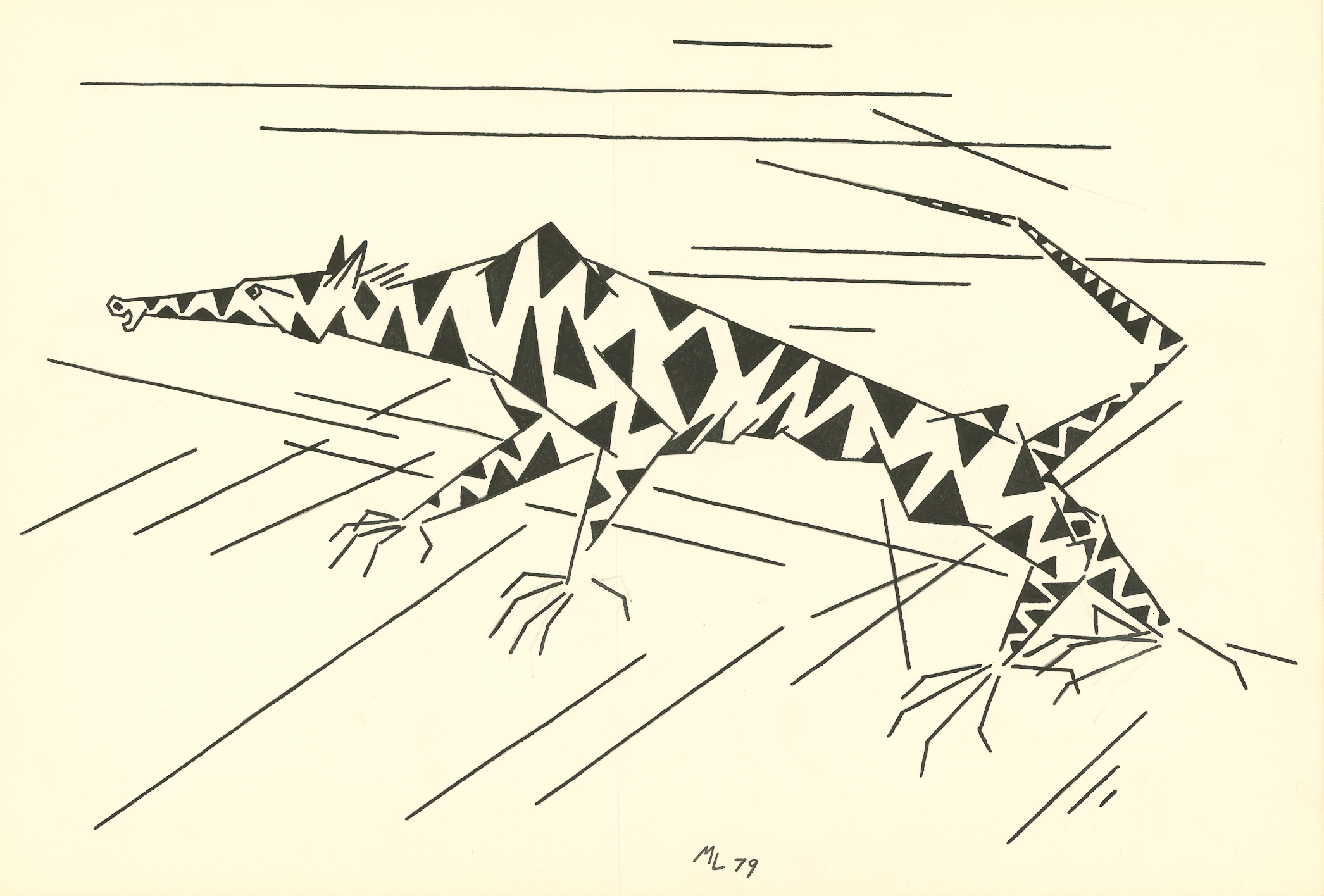 <i>Untitled</i><br>Ink on paper<br>12 X 18 Inches<br>June - 1979<br>