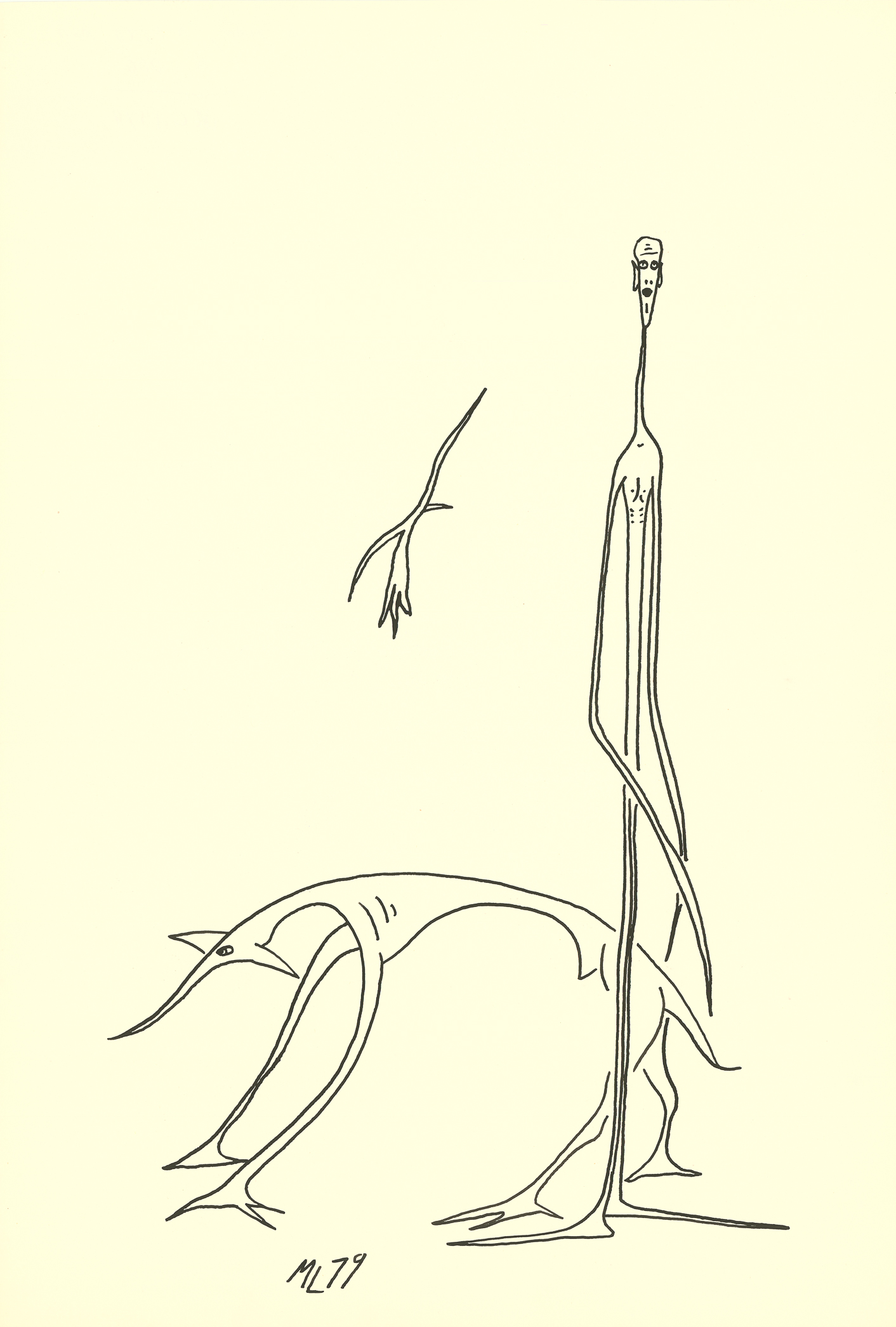 <i>A Man</i><br>Ink on paper<br>18 X 12 Inches<br>December - 1979<br>