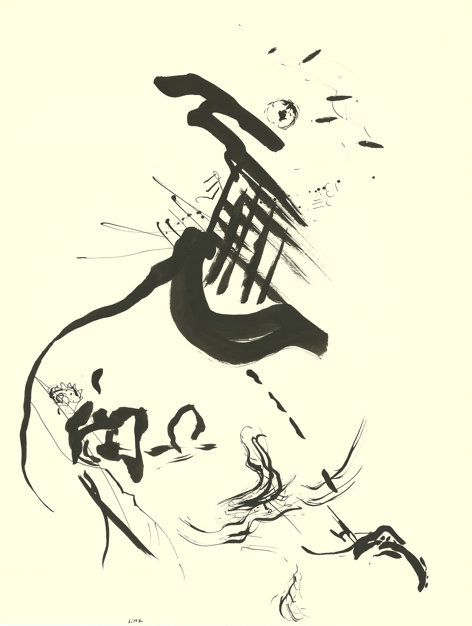 <i>Mr. & Mrs. # 1 (Mr.)</i><br>Ink on paper<br>Mr. & Mrs. Series<br>24 X 18 Inches<br>June - 1984<br>